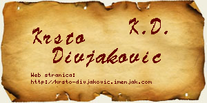 Krsto Divjaković vizit kartica